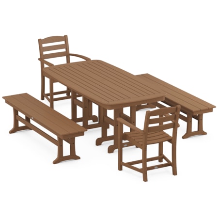 La Casa Café 5-Piece Dining Set With Benches