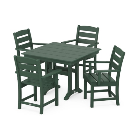 5-Piece Trestle Arm Chair Dining Set