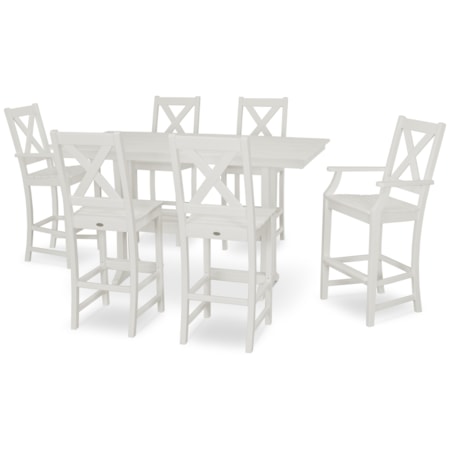 Braxton 7-Piece Farmhouse Trestle Bar Set