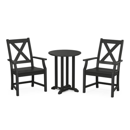Braxton 3-Piece Round Bistro Dining Set