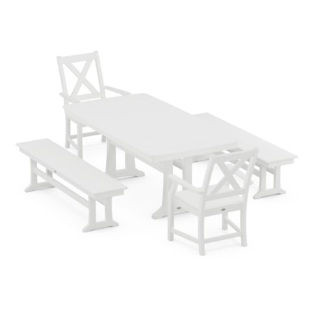 Braxton 5-Piece Dining Set With Trestle Legs