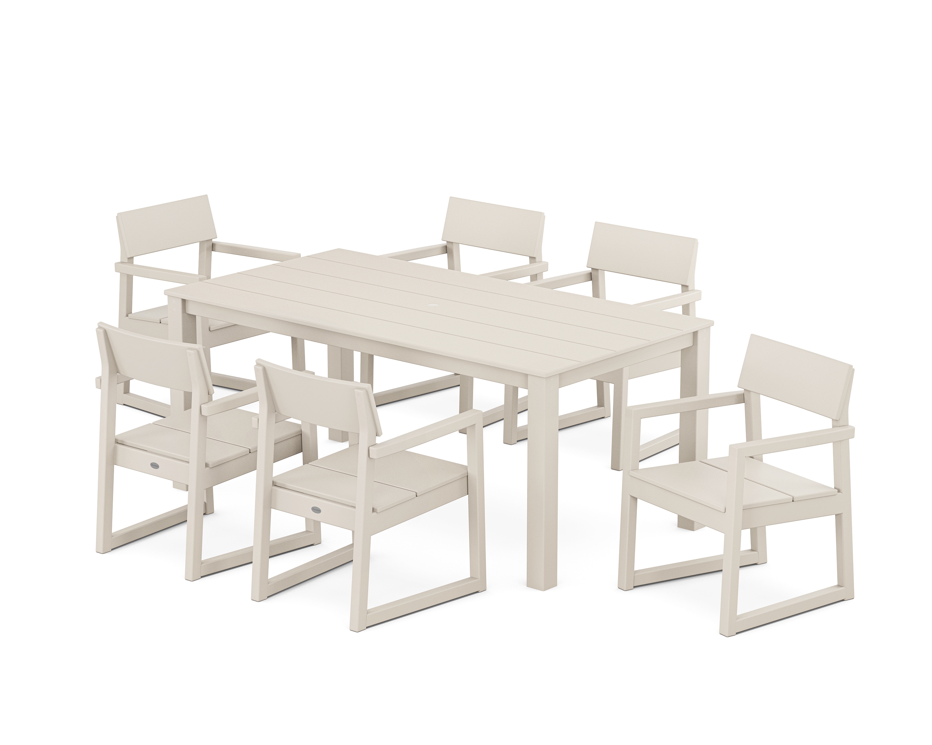 Edge Arm Chair 7-Piece Parsons Dining Set
