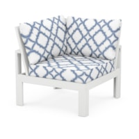 White / Trellis Sky Blue