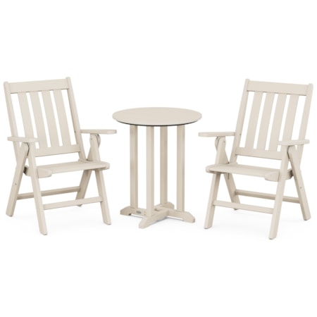 Chair 3-Piece Round Dining Set