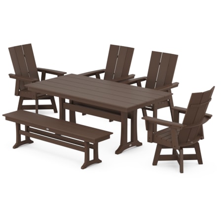 Adirondack Swivel Chair 6-Piece Dining Set