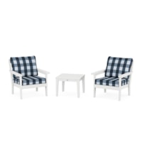 White / Buffalo Plaid Marine Indigo