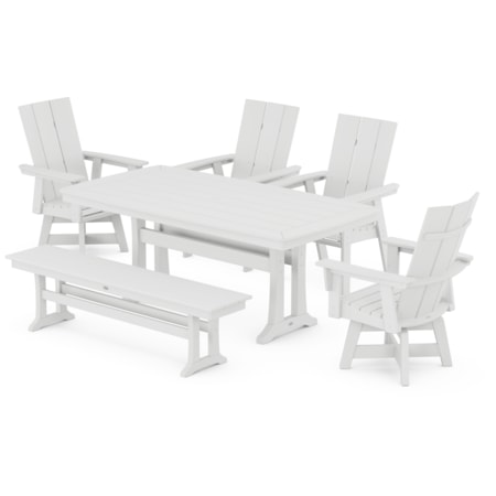 Adirondack Swivel Chair 6-Piece Dining Set