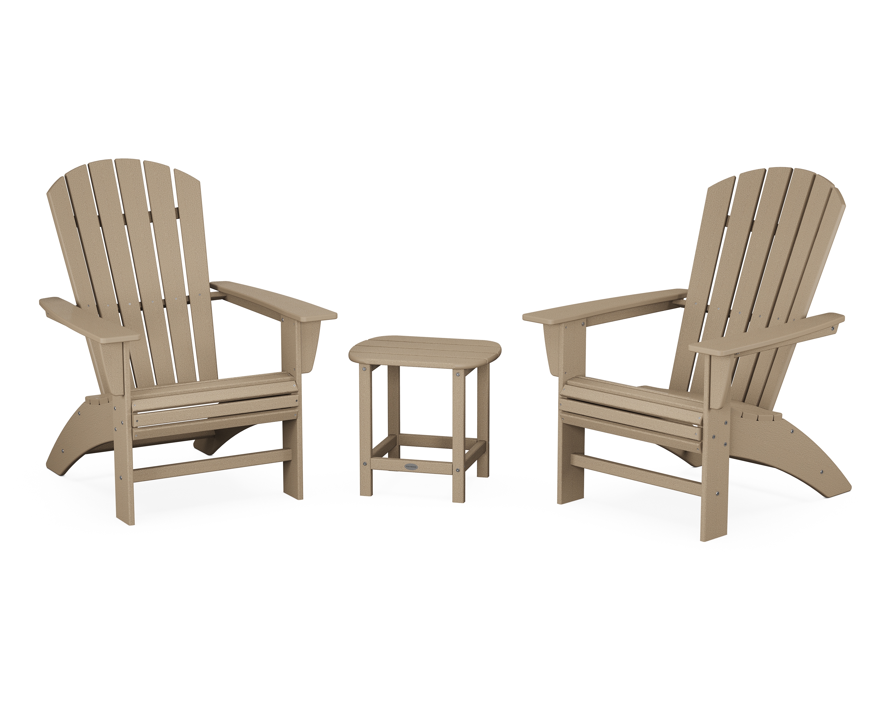 Nautical 3-Piece Curveback Adirondack Set