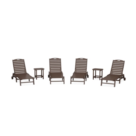 Chaise 6-Piece Set Wheels