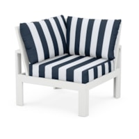 White / Cabana Stripe Marine Indigo