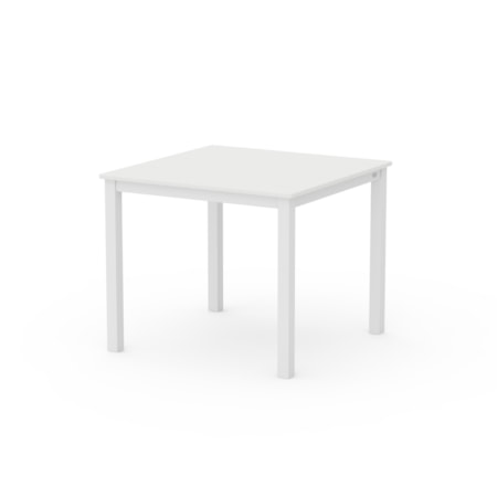 White 36" Sq. Aluminum Dining Table