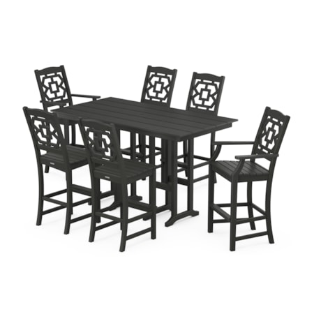 Chinoiserie 7-Piece Farmhouse Bar Set