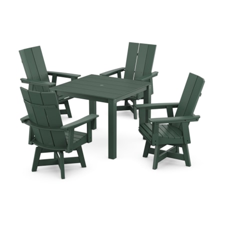 Adirondack 5-Piece Parsons Swivel Dining Set