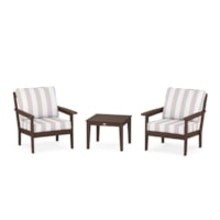 Mahogany / Cabana Stripe Dune Burlap