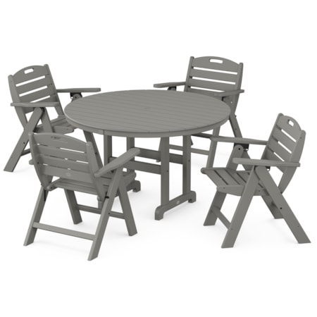 Lowback Chair 5-Piece Round Dining Set