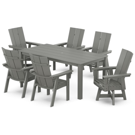 Adirondack 7-Piece Parsons Swivel Dining Set