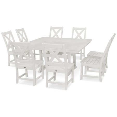 Braxton 9-Piece Nautical Trestle Dining Set