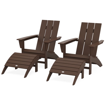 Adirondack Chair 4-Piece Set Ottomans