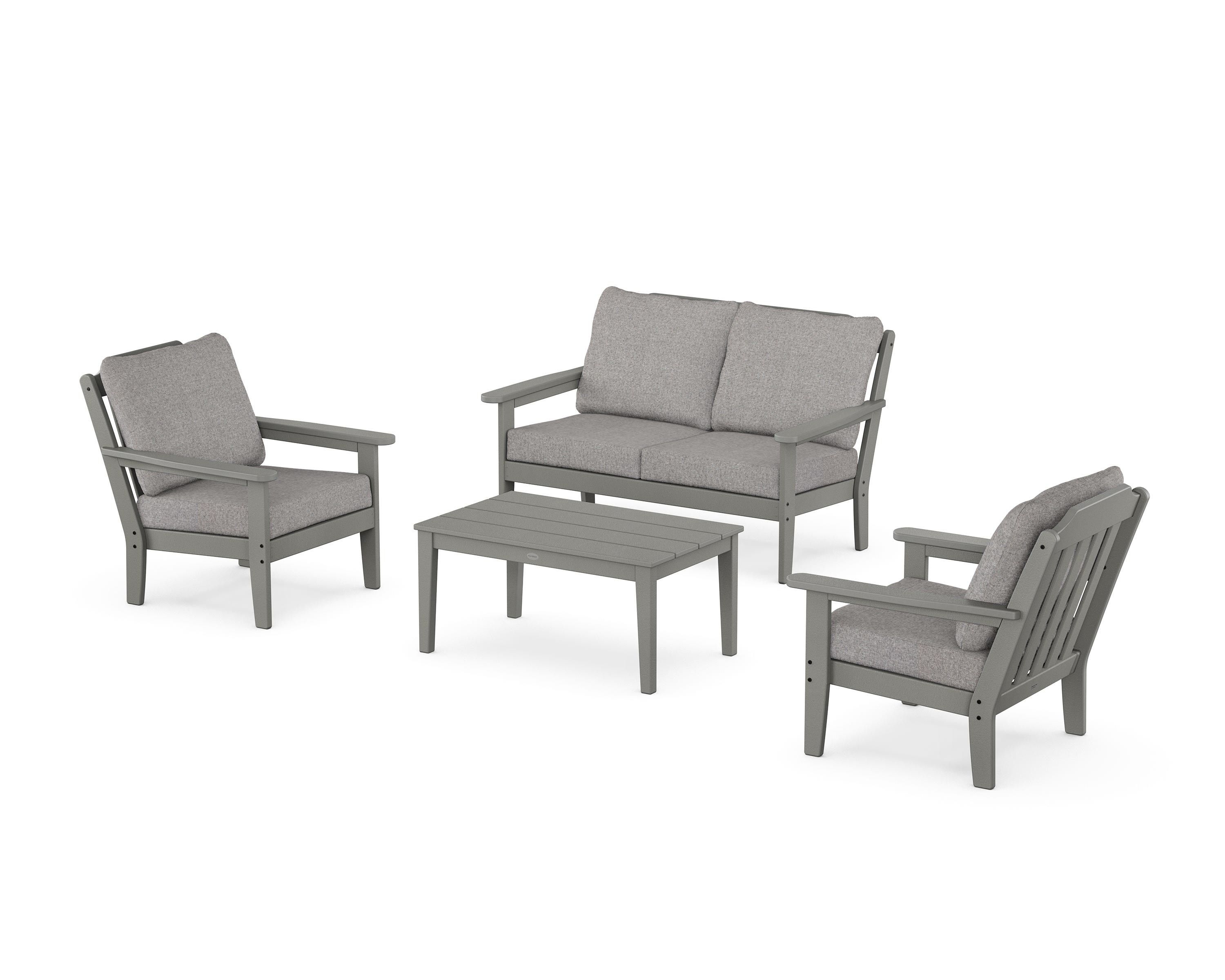 Polywood Cottage PWS1547-2-GY145980 Cottage 4-Piece Deep Seating Set ...