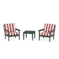 Green / Cabana Stripe Crimson