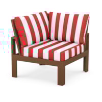 Teak / Cabana Stripe Crimson