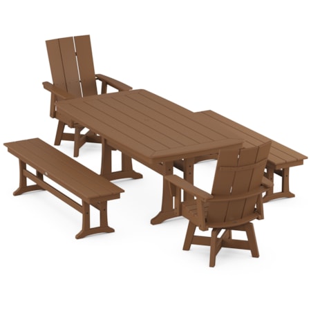 Adirondack Swivel Chair 5-Piece Dining Setes