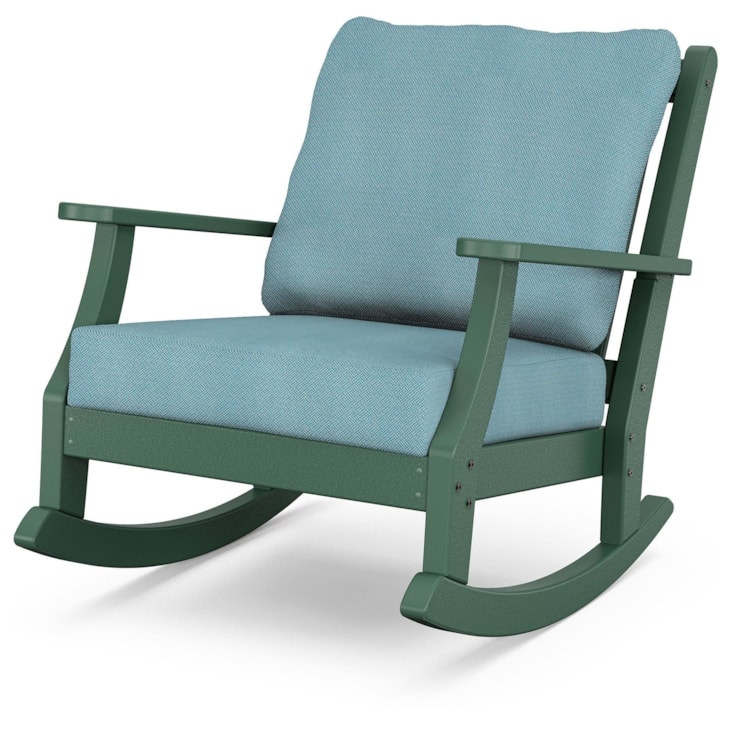 Turquoise Polywood Rocking Chair Polywood Wovendale CL4731R-GR159679 Wovendale Deep Seating Rocking ...