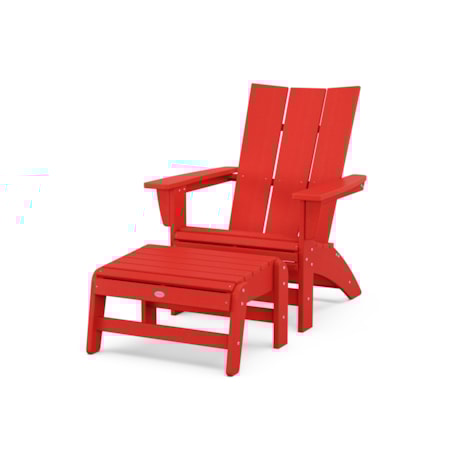 Modern Grand Adirondack Chair With Ottoman