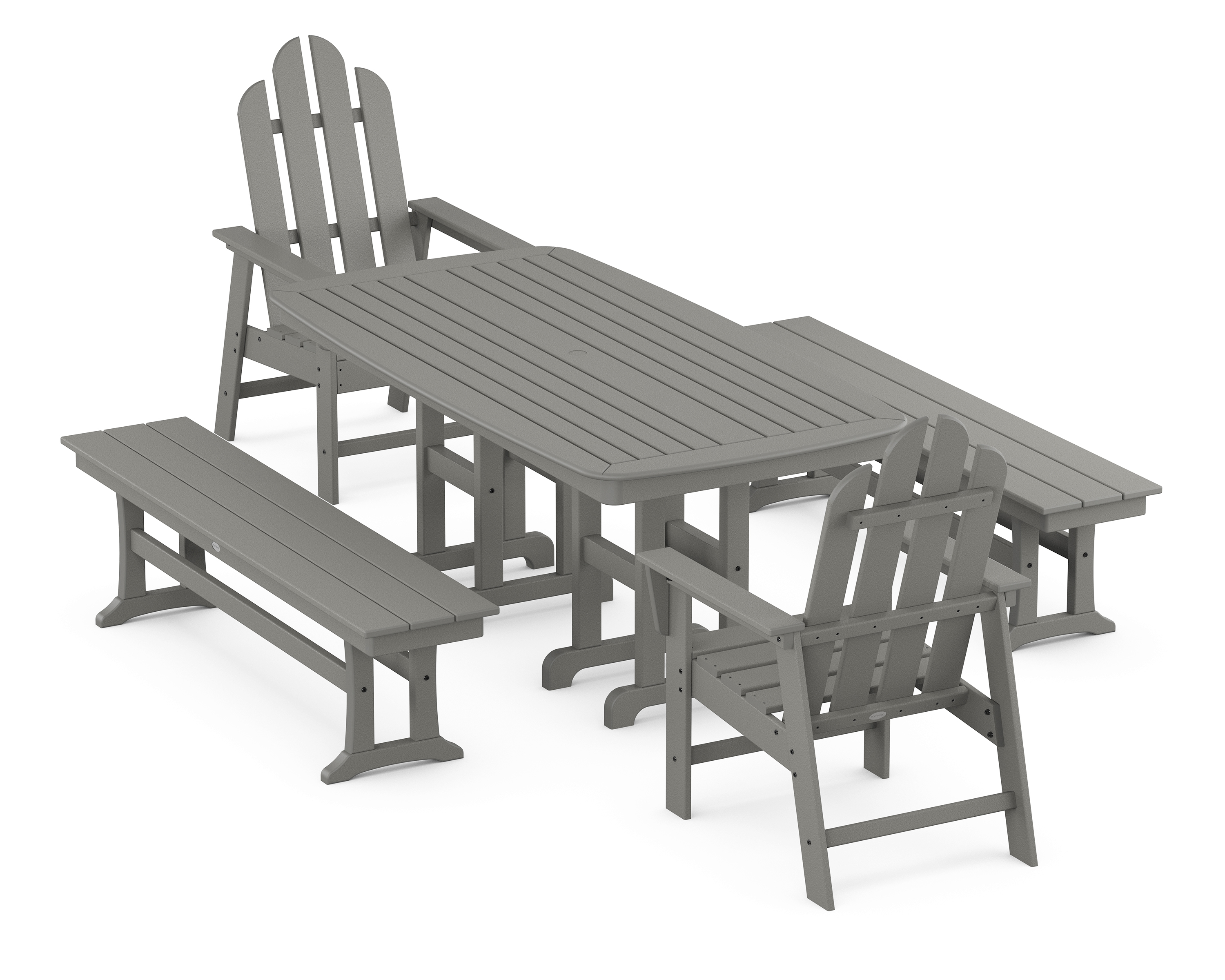 Long Island 5-Piece Dining Set With Benches