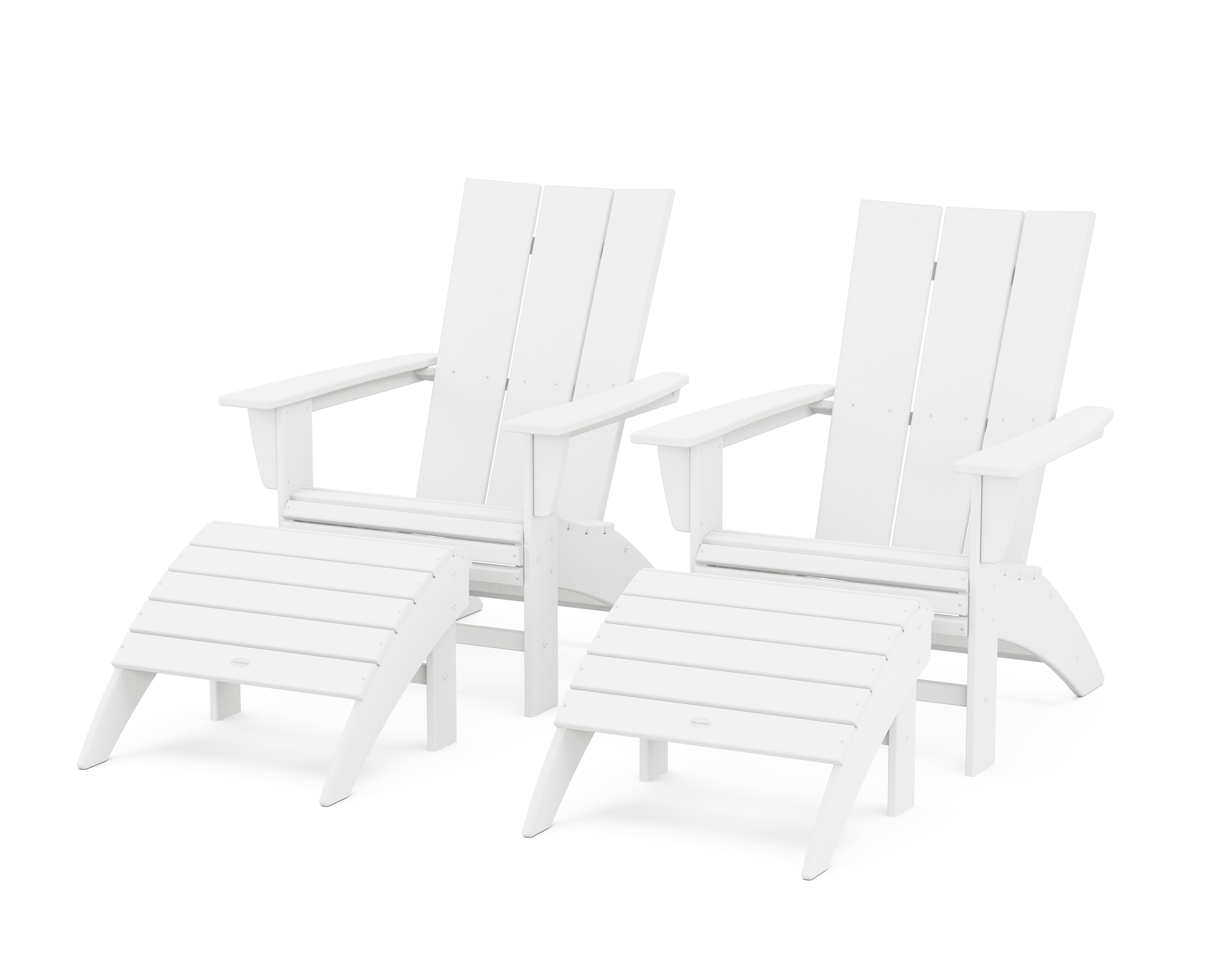 Adirondack Chair 4-Piece Set With Ottomans