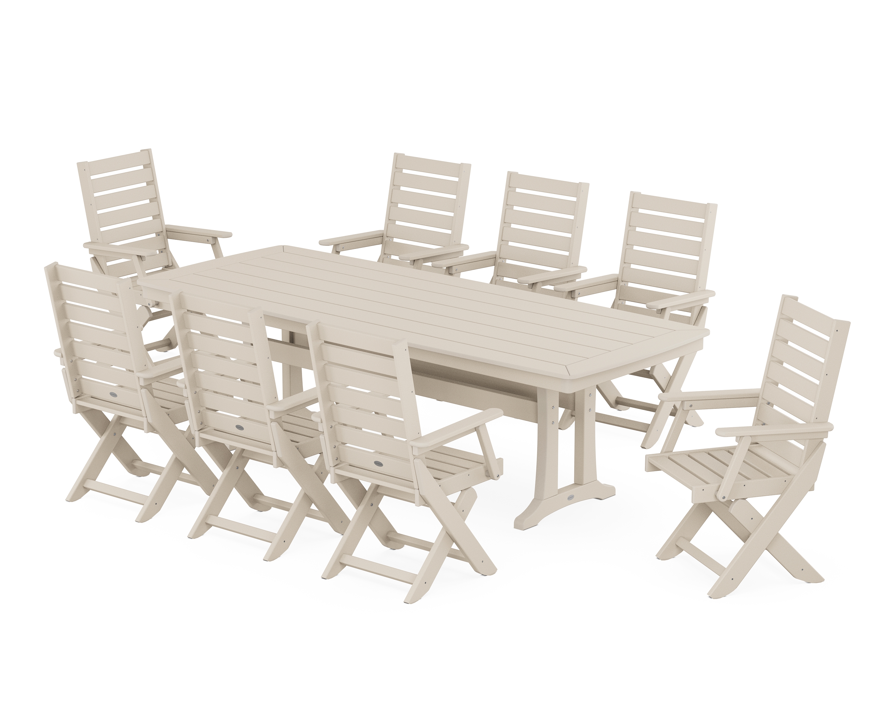 Captain 9-Piece Dining Set With Trestle Legs