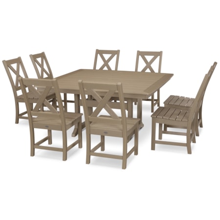 Braxton 9-Piece Nautical Trestle Dining Set