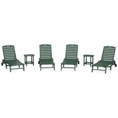 Chaise 6-Piece Set Wheels