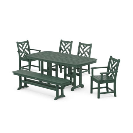 Chippendale 6-Piece Dining Set With Bench