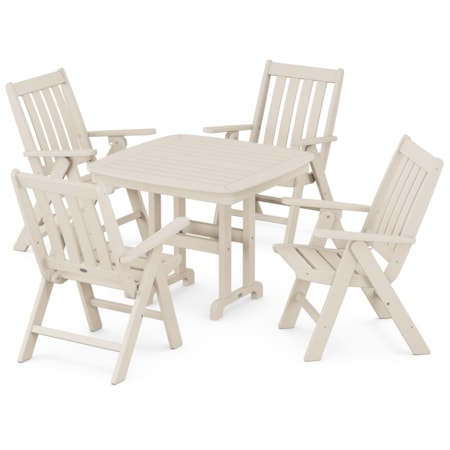 Vineyard Folding Chair 5-Piece Dining Set
