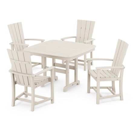 Quattro 5-Piece Dining Set With Trestle Legs