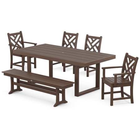 Chippendale 6-Piece Dining Set With Bench