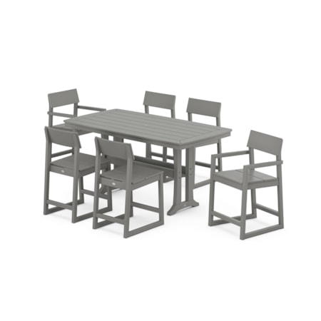 Edge 7-Piece Counter Set With Trestle Legs