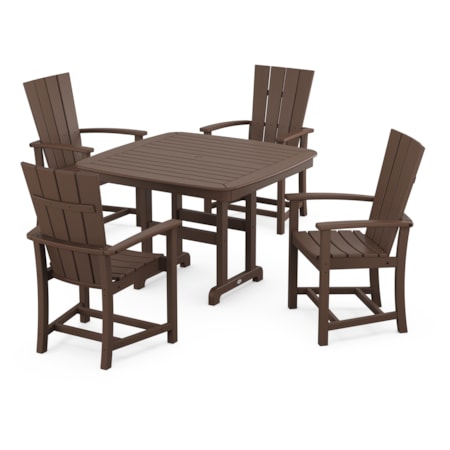 Quattro 5-Piece Dining Set With Trestle Legs