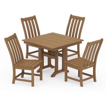 5-Piece Trestle Side Chair Dining Set