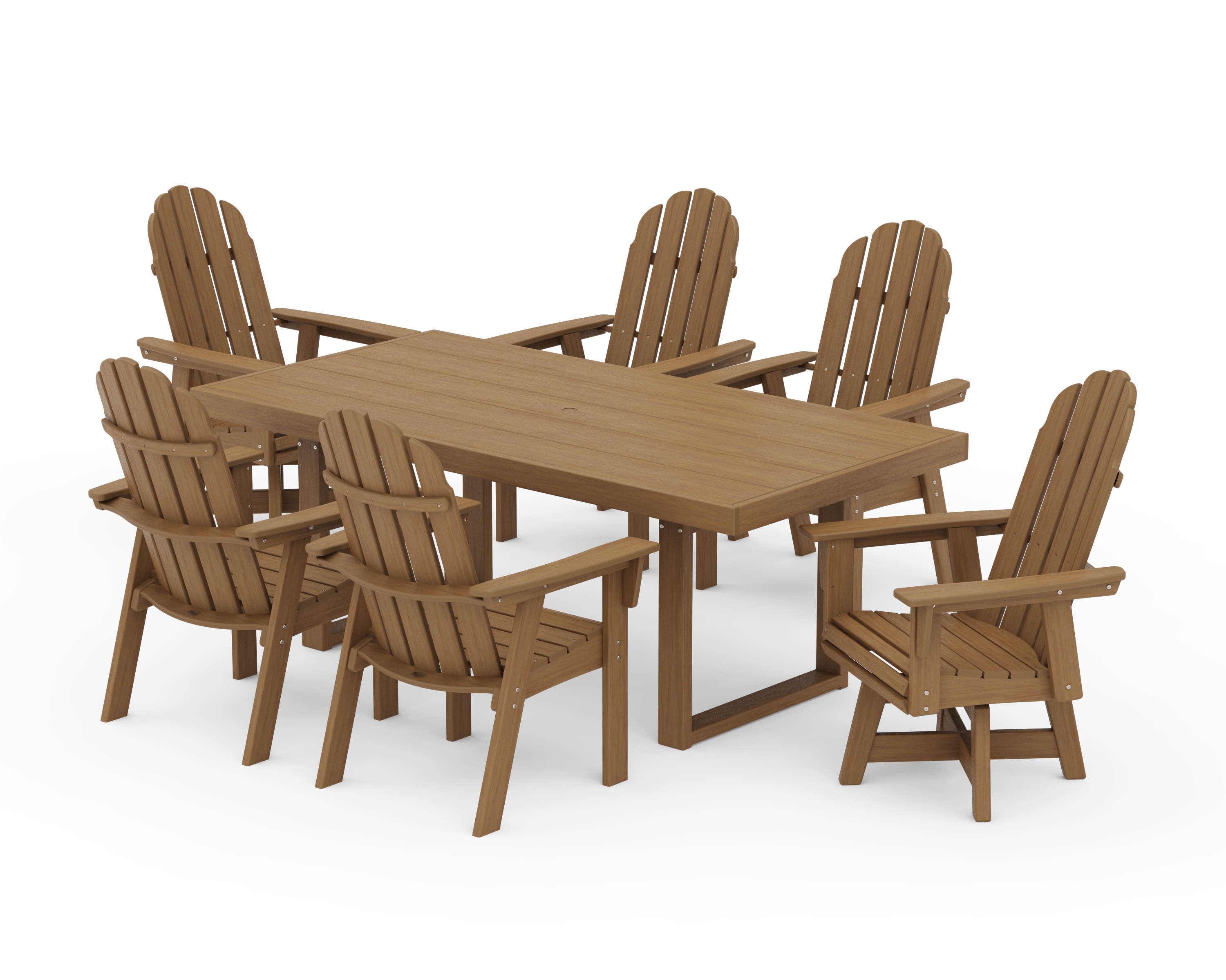 Adirondack Swivel Chair 7-Piece Dining Set