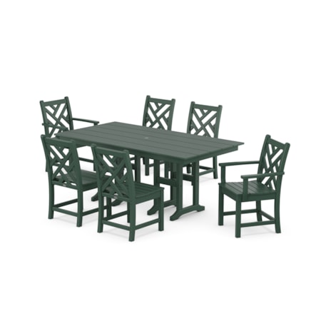 Chippendale 7-Piece Farmhouse Dining Set