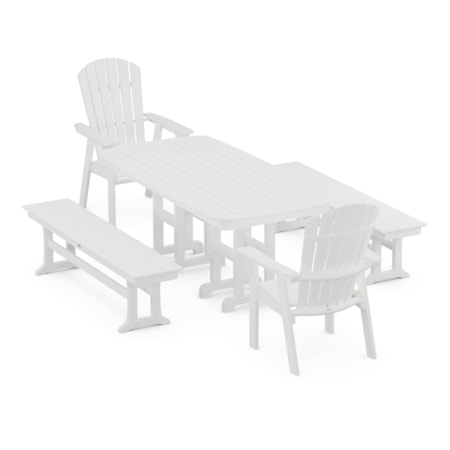 Adirondack 5-Piece Dining Set With Benches