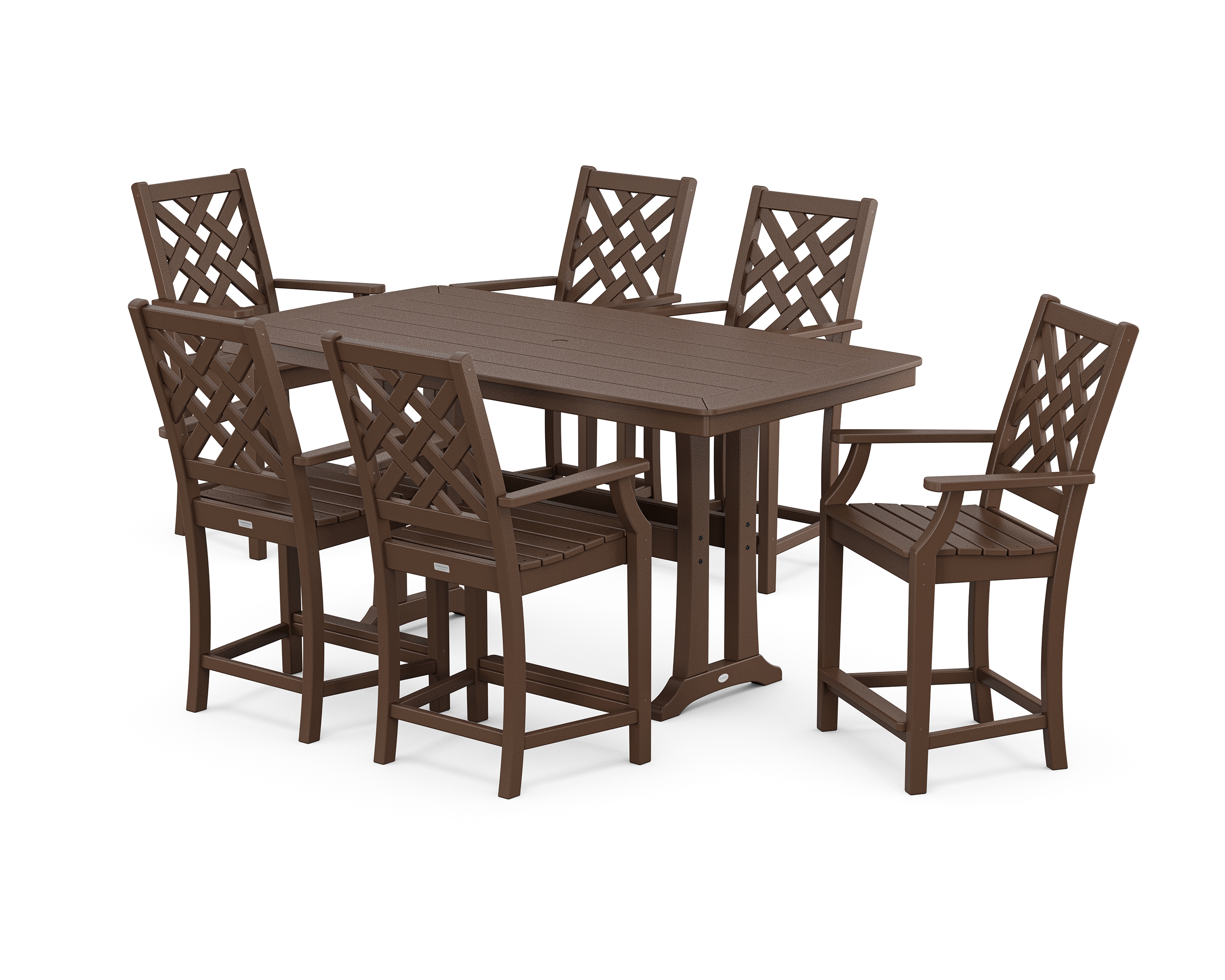 Polywood Wovendale PWS2661-1-MA Wovendale Arm Chair 7-Piece Counter Set ...