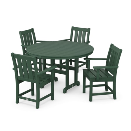 Oxford 5-Piece Round Farmhouse Dining Set