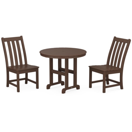 Side Chair 3-Piece Round Dining Set