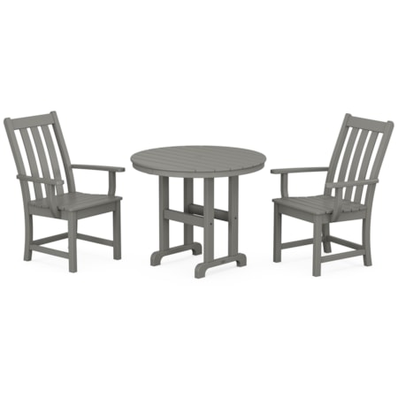 Vineyard 3-Piece Round Dining Set