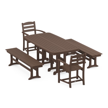 La Casa Café 5-Piece Dining Set With Benches