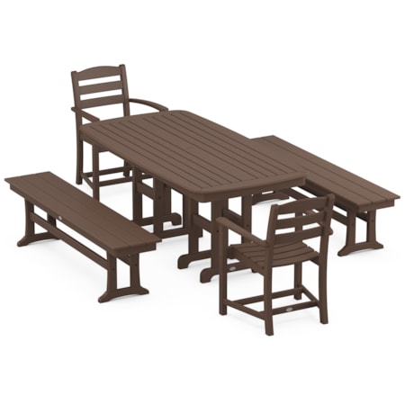 La Casa Café 5-Piece Dining Set With Benches