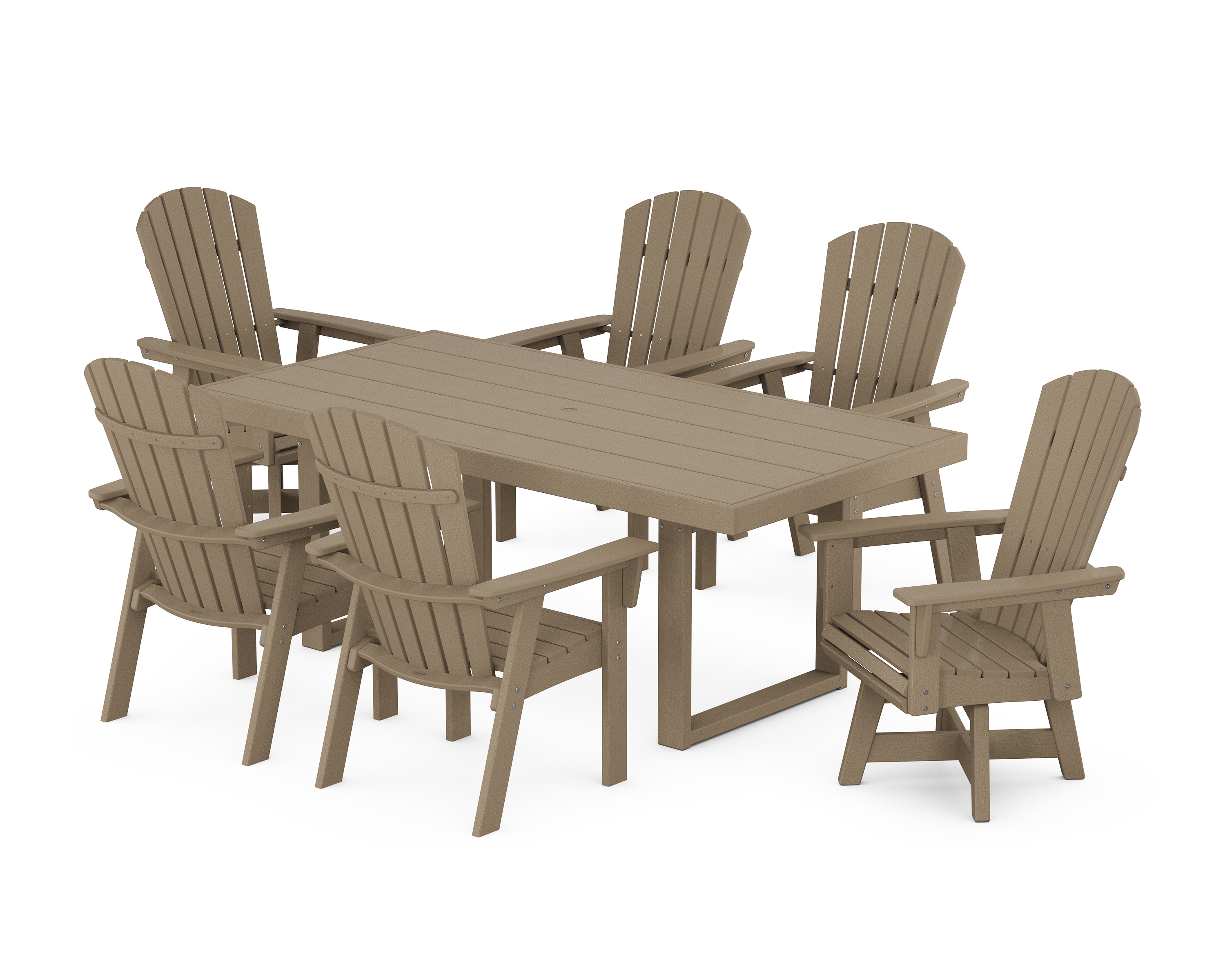 Adirondack Swivel Chair 7-Piece Dining Set